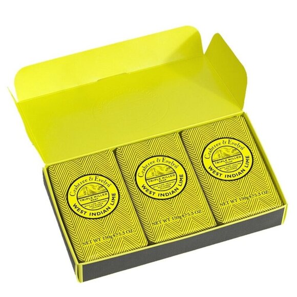 Crabtree & Evelyn Triple Milled Soap Set for Men, West Indian Lime, 3 Ba…